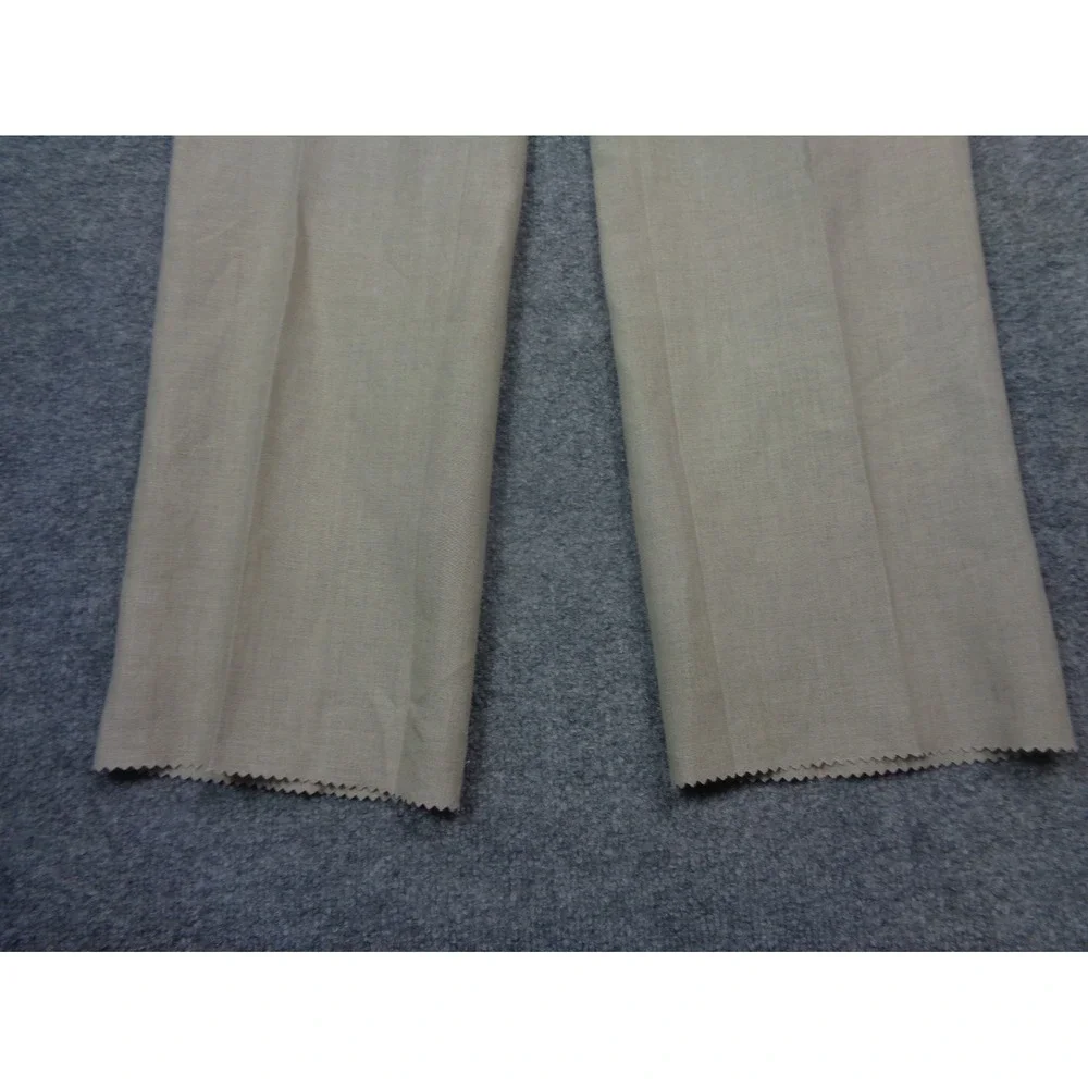 Vtg ORVIS Trouser Pants Mens 34 Beige 100% Linen Summer Classic Unhemmed NWT